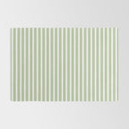 Vintage Cabana Stripe Pastel Sage Mint Green Retro Boho Coastal Beach Vibe Rug Gallery Image 2