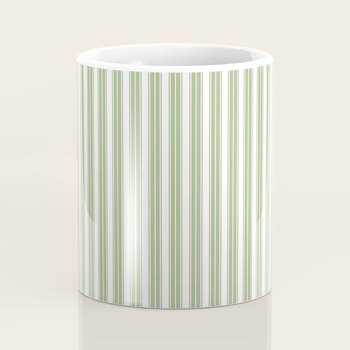 Vintage Cabana Stripe Pastel Sage Mint Green Retro Boho Coastal Beach Vibe Coffee Mug Gallery Image 4