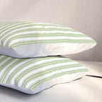 Vintage Cabana Stripe Pastel Sage Mint Green Retro Boho Coastal Beach Vibe Pillow Sham Gallery Image 3