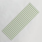 Vintage Cabana Stripe Pastel Sage Mint Green Retro Boho Coastal Beach Vibe Yoga Mat Gallery Image 1