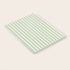 Vintage Cabana Stripe Pastel Sage Mint Green Retro Boho Coastal Beach Vibe Notebook Gallery Image 3