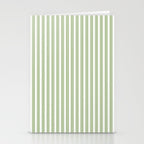 Vintage Cabana Stripe Pastel Sage Mint Green Retro Boho Coastal Beach Vibe Stationery Card Gallery Image 2