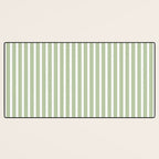 Vintage Cabana Stripe Pastel Sage Mint Green Retro Boho Coastal Beach Vibe Desk Mat Gallery Image 3