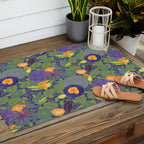 Forest Full of Wild Mushrooms in Sage & Plum Outdoor Rug Gallery Image 2