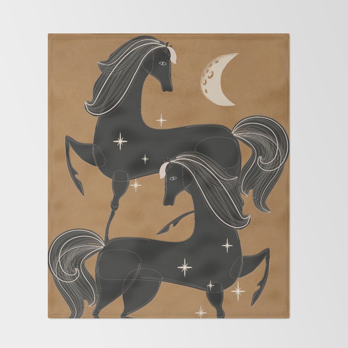 Horses 1  Throw Blanket Gallery Image 2