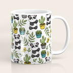 Panda Print, Succulents, Greenery and Cute Pandas, Flowers and Cactus Coffee Mug Gallery Image 1