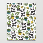 Panda Print, Succulents, Greenery and Cute Pandas, Flowers and Cactus Notebook Gallery Image 4