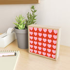 Love Hearts - pink hearts on red Mini Art Print Gallery Image 2