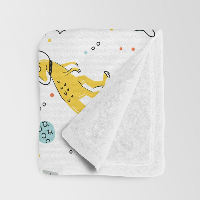 Sketchy Space Dinosaurs Throw Blanket Gallery Image 3