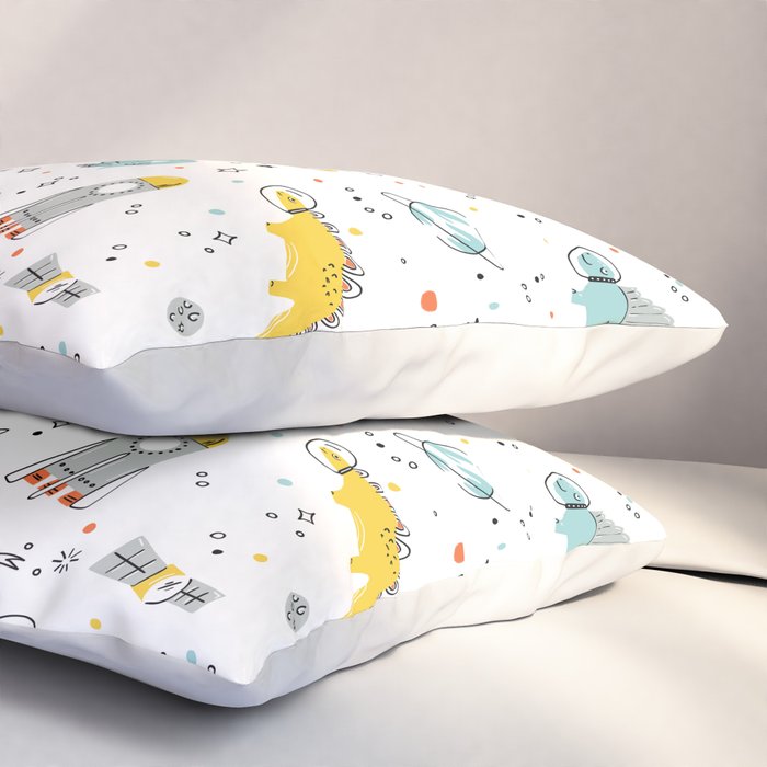 Sketchy Space Dinosaurs Pillow Sham Gallery Image 3