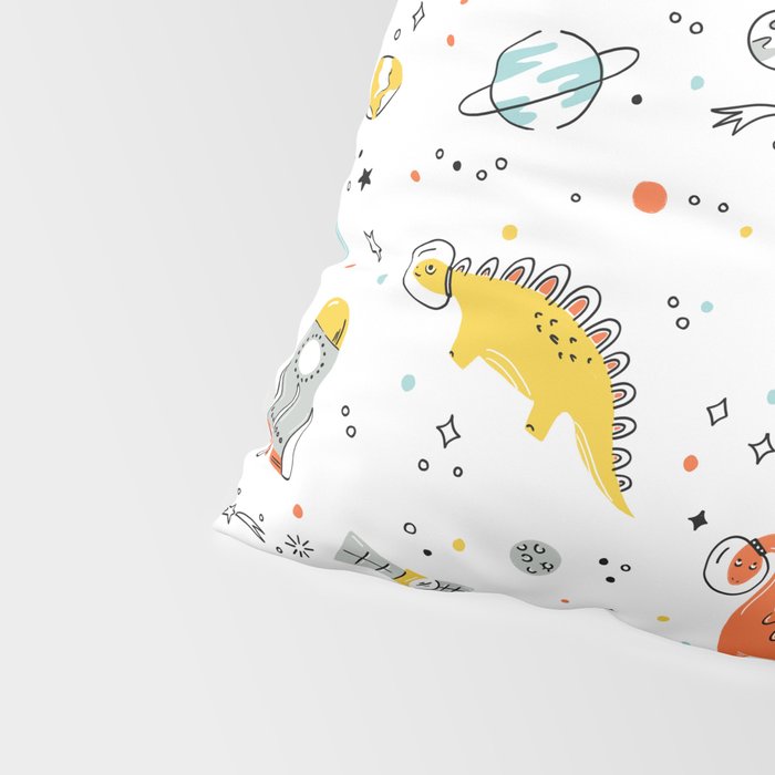 Sketchy Space Dinosaurs Pillow Sham Gallery Image 4