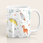 Sketchy Space Dinosaurs Coffee Mug Gallery Image 1
