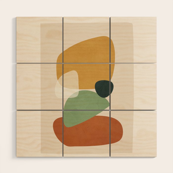 Colorful Abstract Shapes 5 Wood Wall Art Gallery Image 1