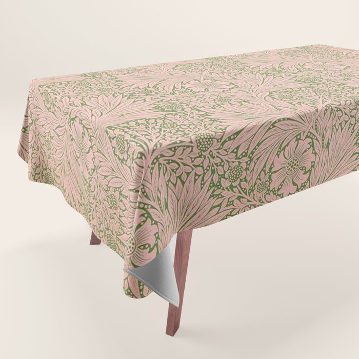 William Morris Marigold Olive Pink Tablecloth Gallery Image 1