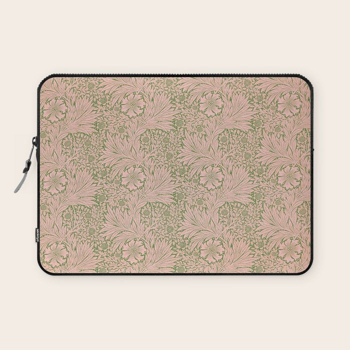 William Morris Marigold Olive Pink Laptop Sleeve Gallery Image 1