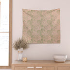 William Morris Marigold Olive Pink Wall Tapestry Gallery Image 2