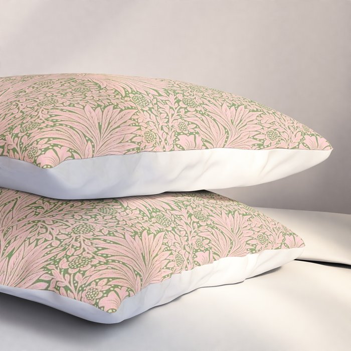 William Morris Marigold Olive Pink Pillow Sham Gallery Image 3
