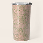 William Morris Marigold Olive Pink Travel Mug Gallery Image 2