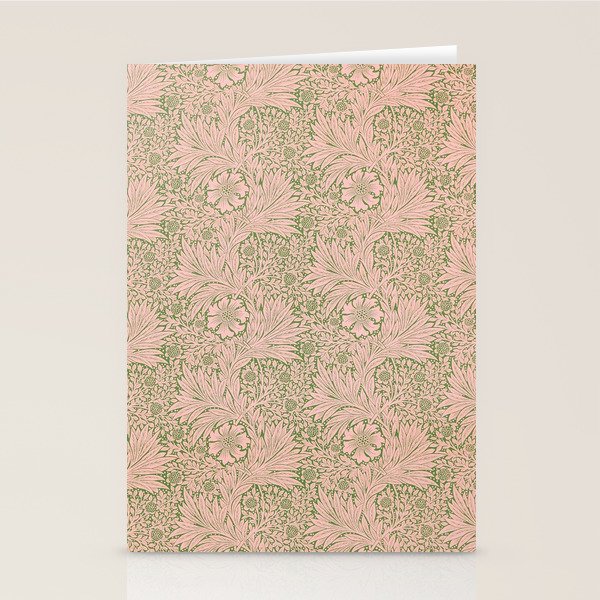 William Morris Marigold Olive Pink Stationery Card Gallery Image 2