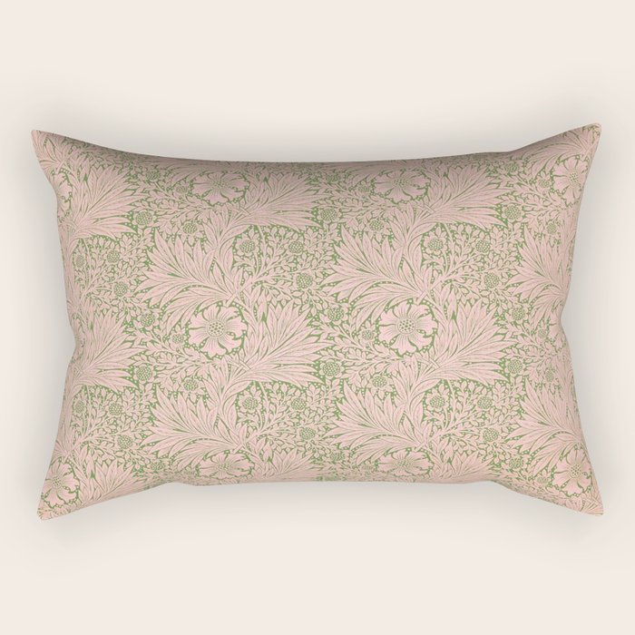 William Morris Marigold Olive Pink Rectangular Pillow Gallery Image 2