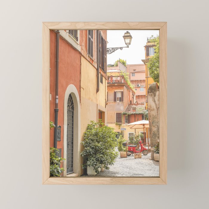 Street In Rome Photo | Travel Photography In Italy Art Print | Colorful Trastevere Houses Mini Art Print Gallery Image 1
