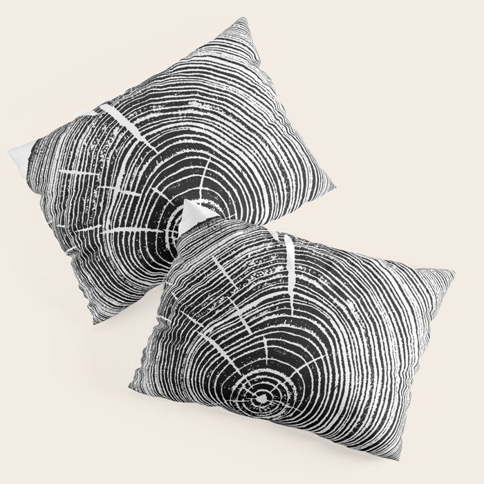Loblolly Pine - Tree ring ink woodblock print Pillow Sham Gallery Image 3