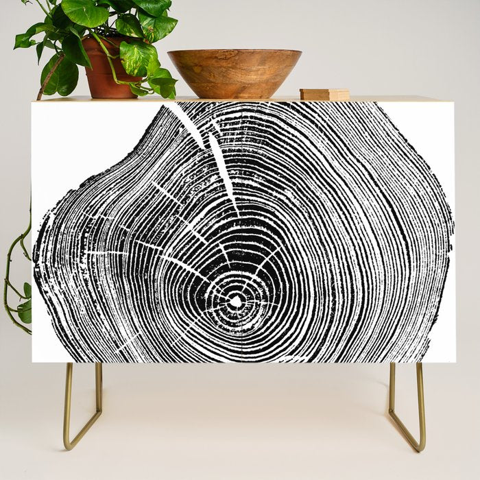 Loblolly Pine - Tree ring ink woodblock print Credenza Gallery Image 1