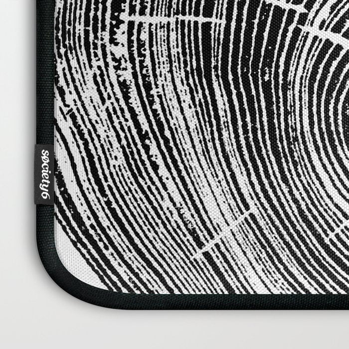 Loblolly Pine - Tree ring ink woodblock print Laptop Sleeve Gallery Image 3