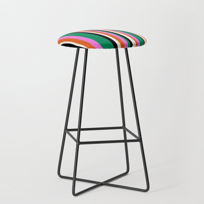 Classic Stripes XIV - Bold Retro Stool Gallery Image 1