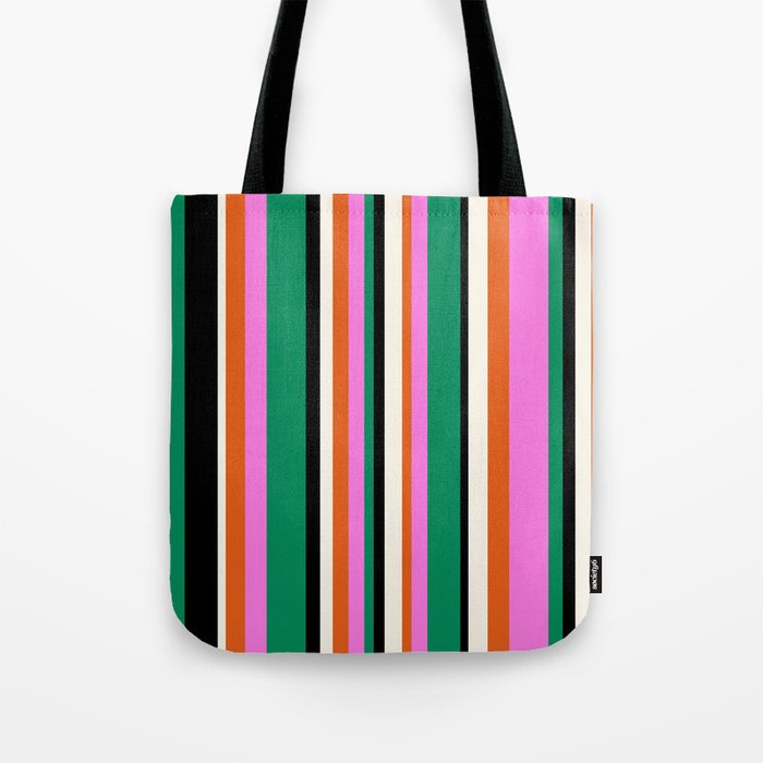 Classic Stripes XIV - Bold Retro Tote Bag Gallery Image 1