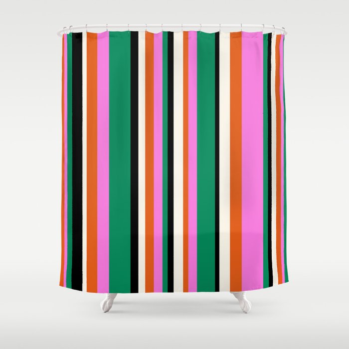 Classic Stripes XIV - Bold Retro Shower Curtain Gallery Image 1