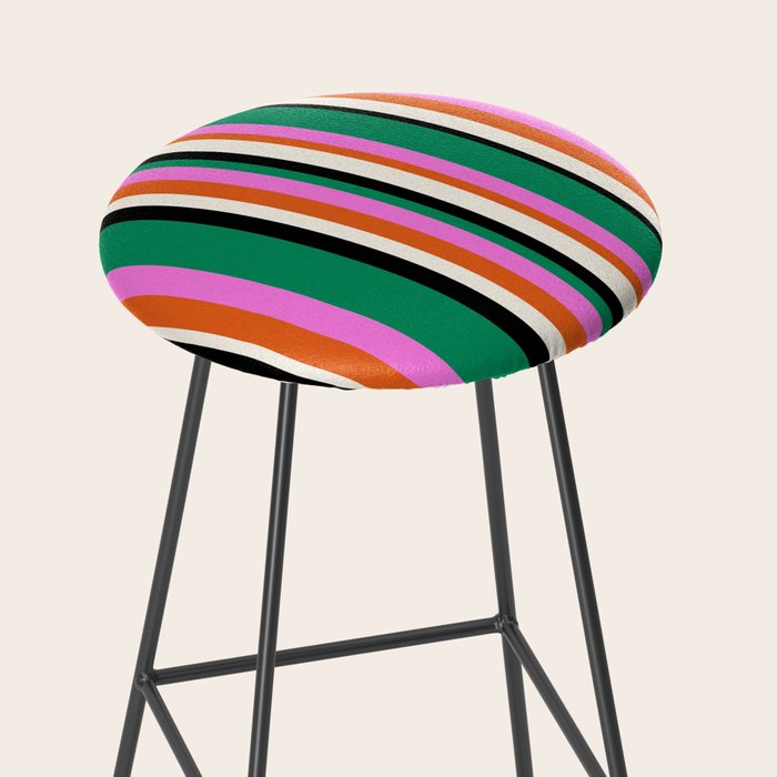 Classic Stripes XIV - Bold Retro Stool Gallery Image 2
