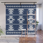 Southwestern Pattern 128 Indigo Blue Wall Mural Gallery Image 1