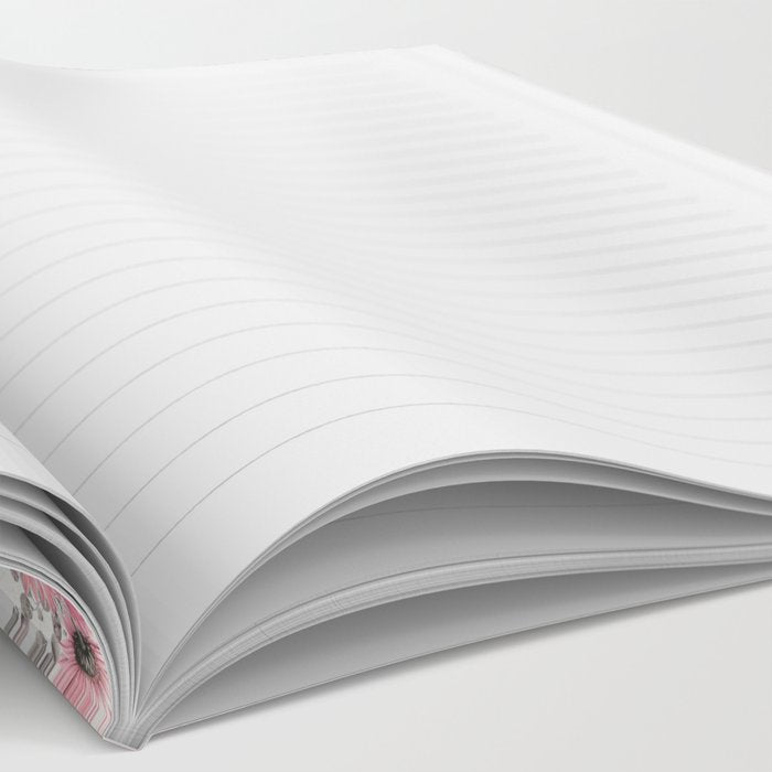 Vintage Striped Pink Floral Pattern Notebook Gallery Image 2