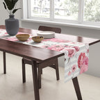 Vintage Striped Pink Floral Pattern Table Runner Gallery Image 2