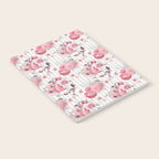 Vintage Striped Pink Floral Pattern Notebook Gallery Image 2