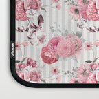 Vintage Striped Pink Floral Pattern Laptop Sleeve Gallery Image 3