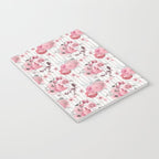 Vintage Striped Pink Floral Pattern Notebook Gallery Image 3