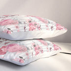 Vintage Striped Pink Floral Pattern Pillow Sham Gallery Image 3