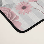 Vintage Striped Pink Floral Pattern Desk Mat Gallery Image 4