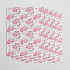 Vintage Striped Pink Floral Pattern Wrapping Paper Gallery Image 3