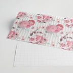 Vintage Striped Pink Floral Pattern Wrapping Paper Gallery Image 2