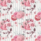Vintage Striped Pink Floral Pattern Coffee Mug Gallery Image 2