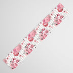 Vintage Striped Pink Floral Pattern Table Runner Gallery Image 3