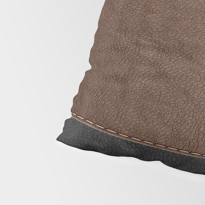 Image of a Brown & Black Stitched Leather Image Pillow Sham Gallery Image 4