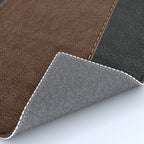 Image of a Brown & Black Stitched Leather Image Rug Gallery Image 4