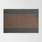 Image of a Brown & Black Stitched Leather Image Rug Gallery Image 2