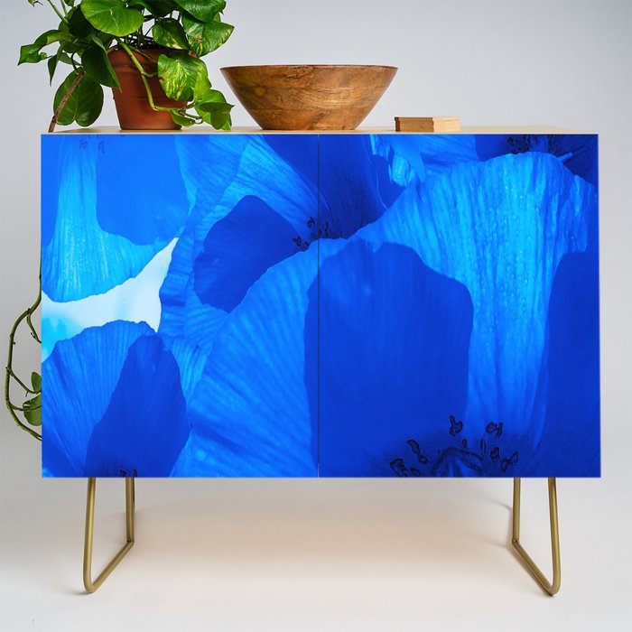 Blue Poppies #decor #society6 #buyart Credenza Gallery Image 1
