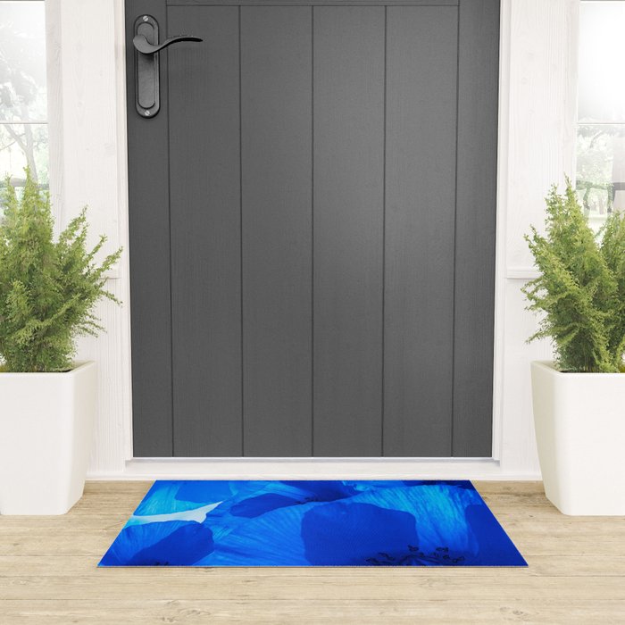 Blue Poppies #decor #society6 #buyart Welcome Mat Gallery Image 3