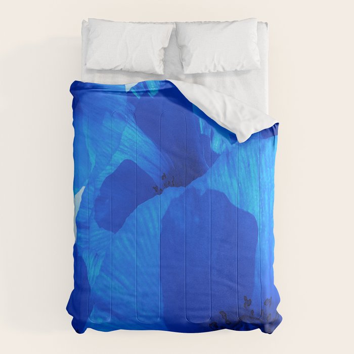 Blue Poppies #decor #society6 #buyart Comforter Gallery Image 1